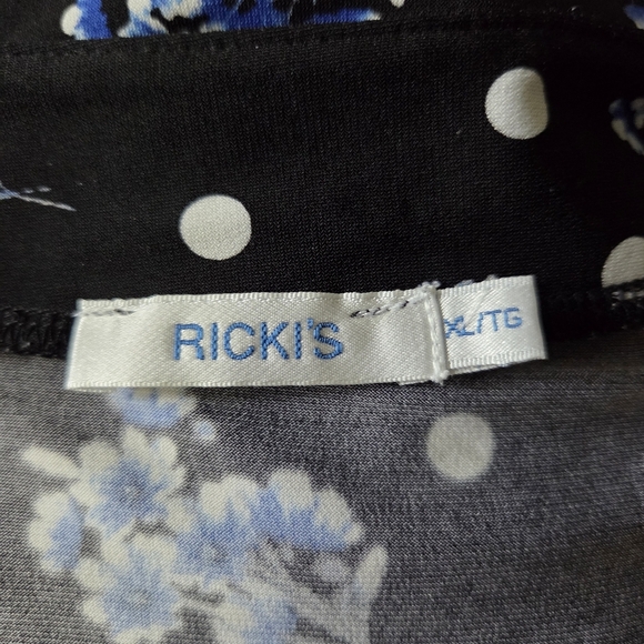 ⭐️Ricki's Black Floral Sleeveless Tank Top Size XL - Picture 5 of 5